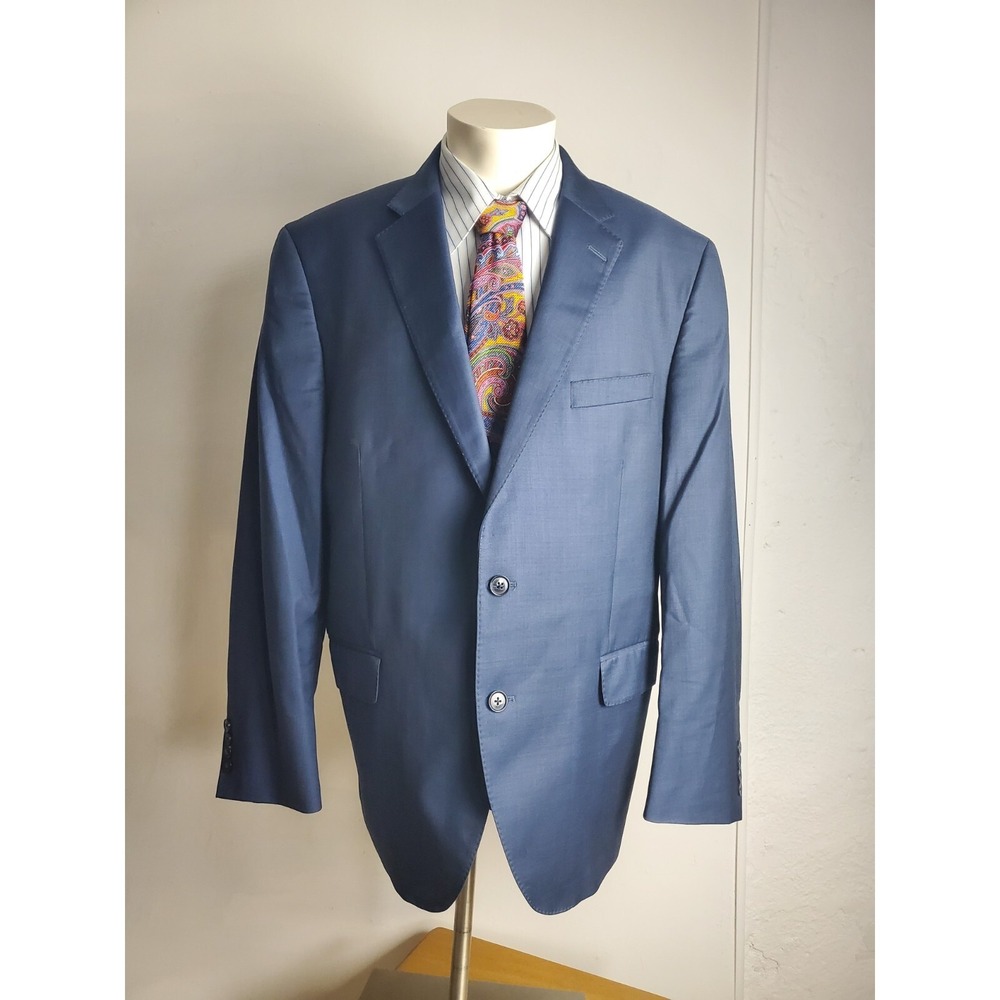 Peter Millar Blazer Men 44 R Blue Wool Two Buttons Blazer Dual Vented Sport Coat